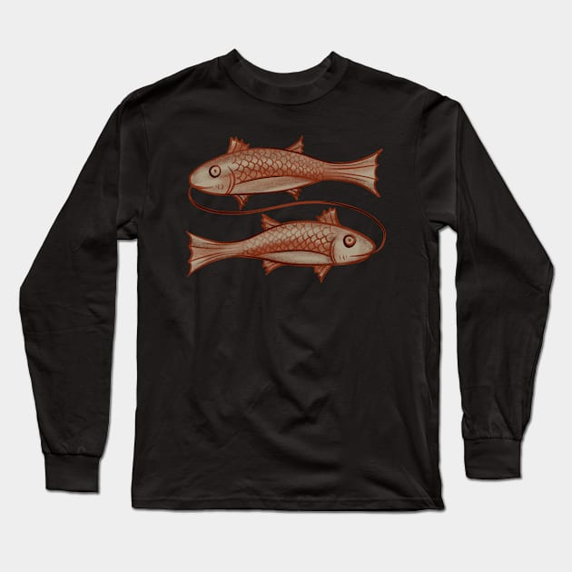 Dual Medieval Fish Long Sleeve T-Shirt by eelregularity